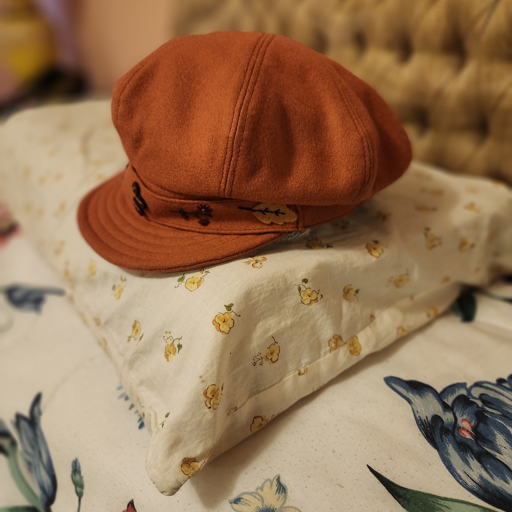 Liz Claiborne Orange Newsboy Cap